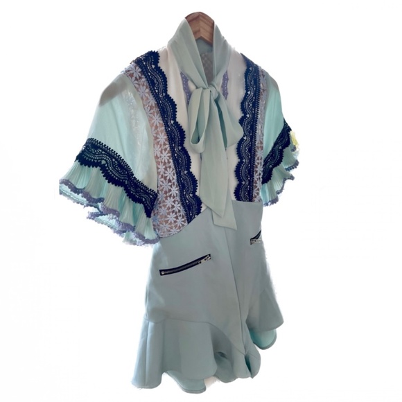 *NEW! Self-Portrait Crepe & Lace Bellis Play Suit / Romper - Picture 6 of 14